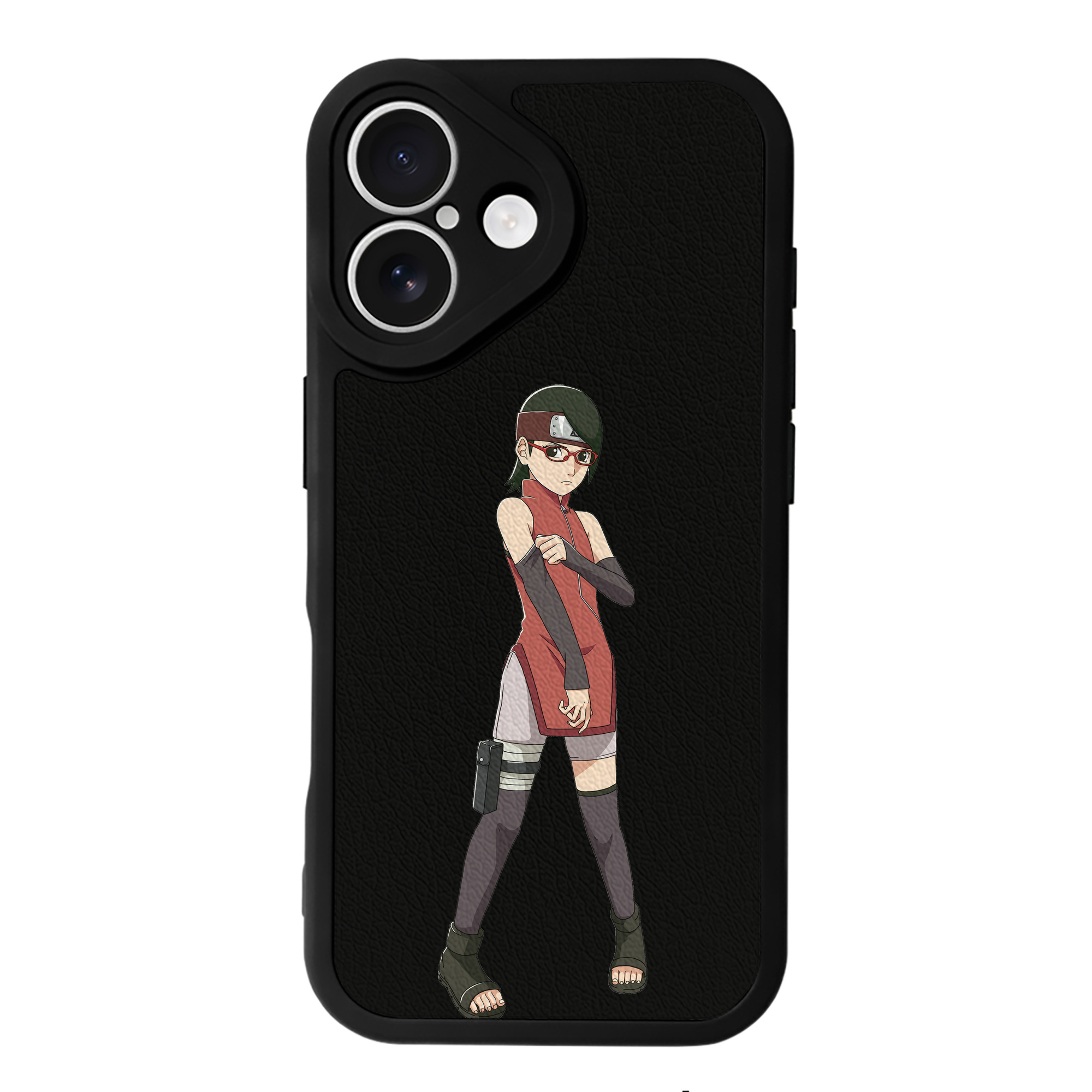 （画像用） NARUTO -ナルト- うちは サラダ Uchiha Sarada 【iPhone 16シリーズ対応】シリコンスマホケース（レザー調） 材質：シリコン